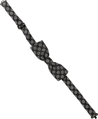 Dolce & Gabbana Geometric Silk Bow Tie - Black