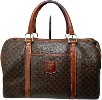 Celine Pre-owned Weekend Bags, female, Brown, Size: ONE SIZE Pre-owned Vintage Leather Weekend Bag