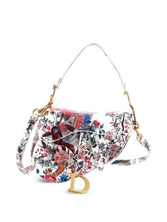 Dior Saddle Handbag with Strap Printed Leather Medium shoulder bag - women - Calf Leather - One Size - Multicolour