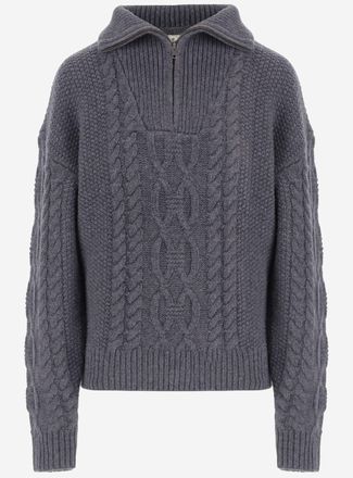 The Garment Wool and Cashmere Sweater with Braided Knit Pattern