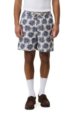 Les Deux Dahlia Jacquard Drawstring Shorts in Dark Denim Blue at Nordstrom, Size Xx-Large