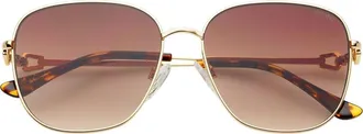 Freyrs Eyewear Lea Square Sunglasses in Gold/brown at Nordstrom