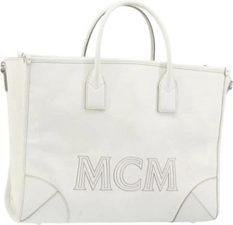 MCM Pre-owned Tote Bag - Dames - Vintage Shopper - Wit - ONE Size - Leer - Vintage