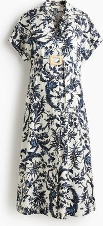 H&M MAMA Belted dress - White