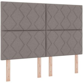 vidaXL Fabric Headboard Geometric with Headboard Taupe 160 cm Fabric vidaXL