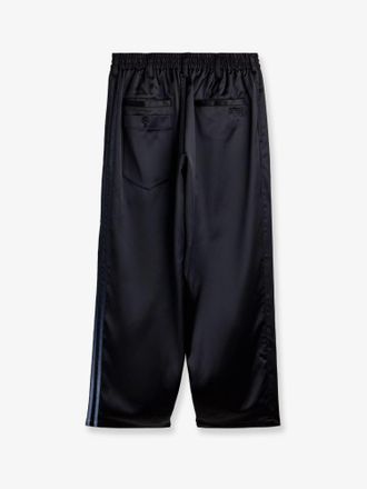 adidas Mens Technical Fabric Wide-Leg Trousers Black Recycled Polyester