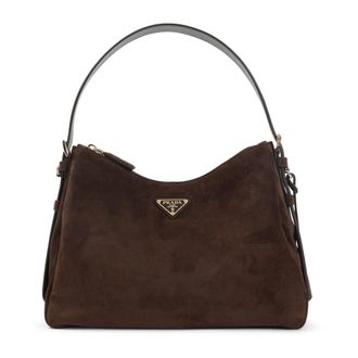 Prada Tassen, Dames, Bruin, ONE Size, Leer, Moro Schoudertas