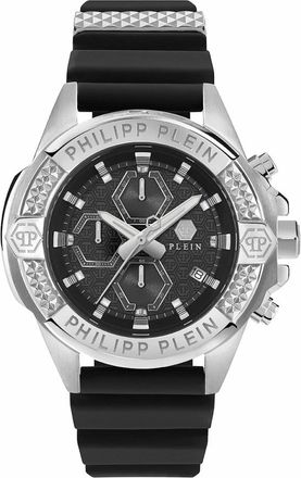 Philipp Plein Accessoires, Heren, Grijs, ONE Size, Analoog Chronograaf Horloge