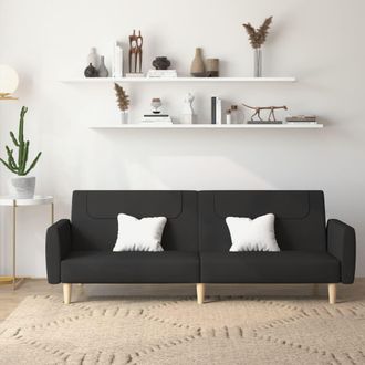 vidaXL Sof&aacute; Cama De 2 Plazas Tela Negro Vidaxl