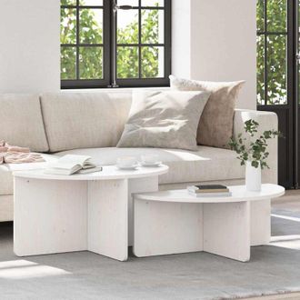 vidaXL Tavolino da salotto 2 pcs Bianco 79 x 39.5 x 40 cm - Vidaxl