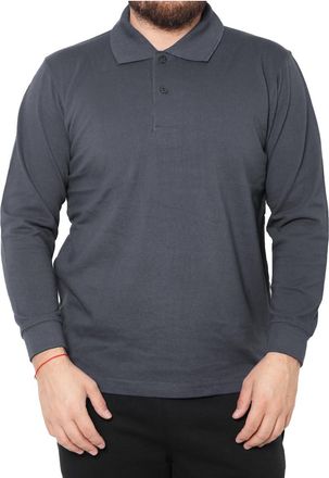 Generic Mens Cotton Pique Regular Fit Long Sleeve Polo Shirts with Pocket Casual Button Golf Tennis Shirts Long Sleeve Tops T-Shirts Tee Tops (UK, Alpha, XXL,