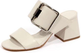 Vic Mati&eacute; Off White Leren Sandaal Avinton Schoen - Dames - Muiltjes - Wit - 35 EU - Leer - Schoenen