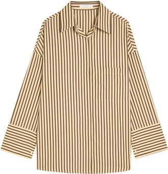 Faithfull The Brand Clemente Striped Cotton Shirt - Beige - S (UK8-10 / S)
