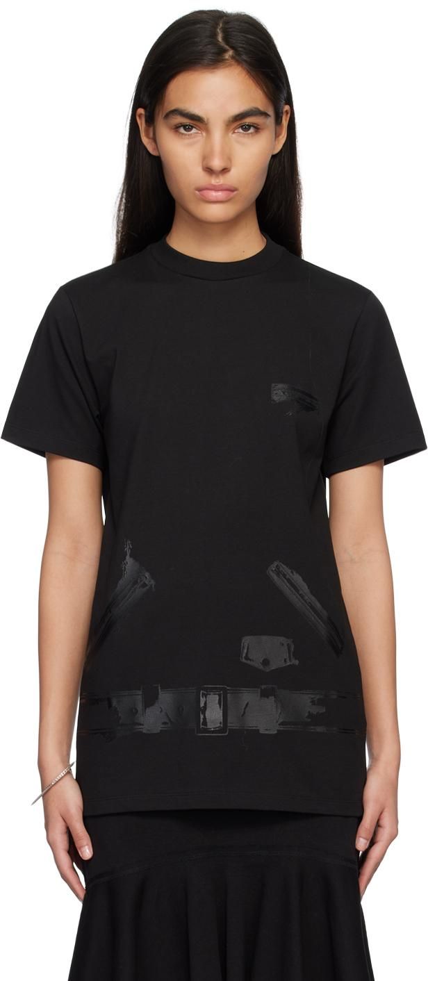【関税込み】We11done ブラック Gothic 長袖Tシャツ Black Gothic Long Sleeve T-Shirt by We11done on Sale