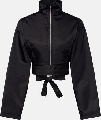 Alaia Ala&iuml;a Belted cropped taffeta jacket