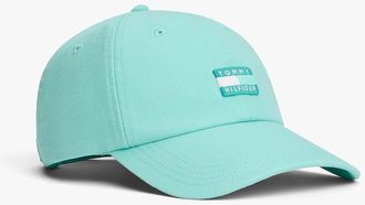 Tommy Hilfiger Womens Tonal Flag Logo Canvas Baseball Cap - Menthol
