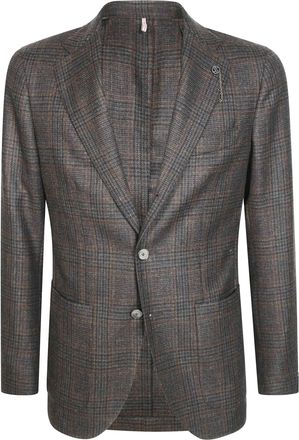 Santaniello Tailored Glen Check Blazer in Soft Touch Cashmere