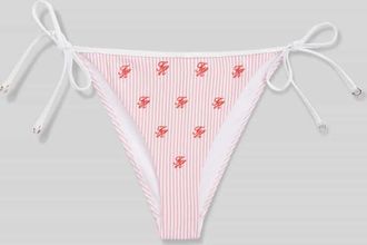 Tommy Hilfiger Bikinihose aus Seesucker mit Bindeb&auml;ndern in Rosa, Gr&ouml;&szlig;e XL