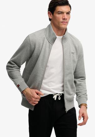 Superdry Sweatshirt SUPERDRY ESSENTIAL LOGO TRACK TOP, Herren, Gr. XXL, sleet grau marl, angeraute Sweatware, Obermaterial: 60% Baumwolle, 40% Polyester, melie