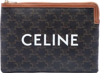 Celine Pre-owned Celine Small Triomphe Coated Canvas Clutch Unisex O0TLZ04D3MY0LHHN