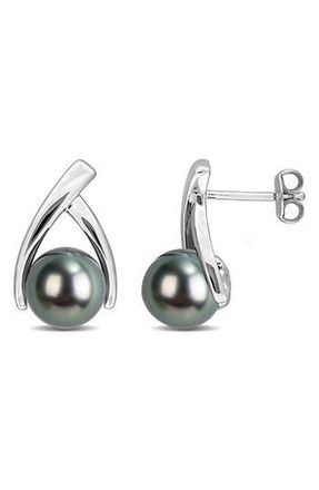 Delmar 8-8.5mm Cultured Tahitian Pearl Drop Earrings in Black at Nordstrom Rack