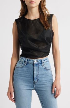 Frame Denim The Mesh Twist Tank in Black at Nordstrom Rack, Size X-Small