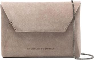 Brunello Cucinelli Borsa mini con catena - Grigio