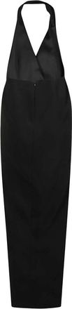 Patrizia Pepe Lange Smokingjurk met Split - Dames - Avondkleed - Zwart - M - Leer - Kleedjes