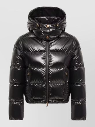 Moncler short down jacket hood and pockets