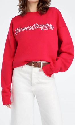 Favorite Daughter The Varsity Sweatshirt In Rouge Red