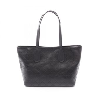 Dior Black Leather Handbag Tote Bag (Pre-Owned)