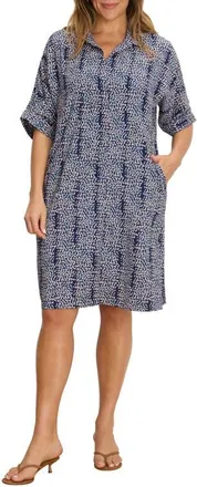 Nic+Zoe Block Party Devon Shift Dress in Indigo Multi at Nordstrom, Size 3X
