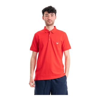 Giorgio Armani Tops, Heren, Rood, S, Katoen, Strandkleding Polo Shirt