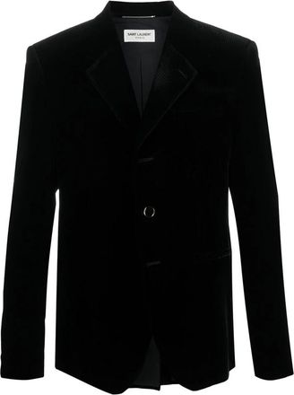 Saint Laurent Velours Blazer - Heren - Jassen - Zwart - Maat: L Velours