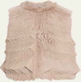 Giorgio Armani Shearling Silk Vest
