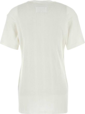 Maison Margiela Womens White Cotton Blend T-shirt - Ivory - Size X-Small