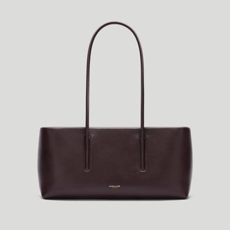 DeMellier The Stockholm Shoulder in Bordeaux Fine Grain Leather Shoulder bag