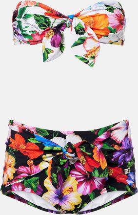 Dolce & Gabbana Bow-detail floral bikini