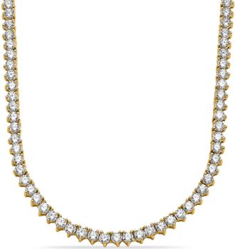 Diamond2Deal 14K Gold 3CT Lab Grown Diamond Straight Line Tennis Necklace 18 3 Ct
