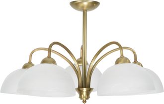 OEM L&aacute;mpara De Techo Tradicional Con P&aacute;tina Y Pantallas Blancas, Limba 1-730