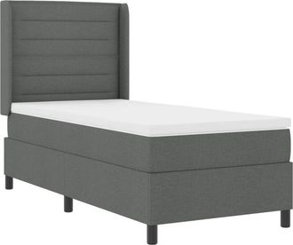 vidaXL Vidaxl - Box Spring Bed with Mattress Dark grey 100 x 200 cm Fabric