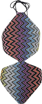 Missoni Costume intero con motivo a zigzag - Nero