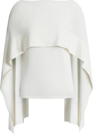 Alberta Ferretti Layered Long-Sleeved Top with Draped Cape Overlay