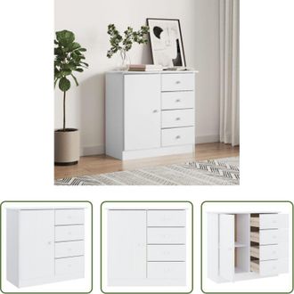 vidaXL Credenza alta - Credenza ALTA Bianca 77x35x73 cm in Legno Massello di Pino