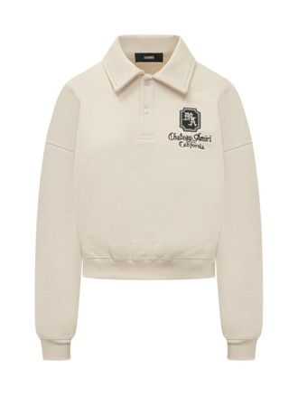 Amiri Beige Embroidered Shirt Collar Sweater