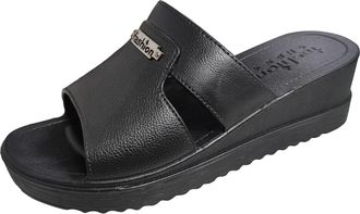 Generic Elegant Sandals Womens Wedge Heel Open Shoes Womens Summer Platform Slippers Platform Shoes Slip On Mules Open Wedge Sandals Breathable Slippers Non-S