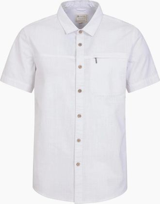 Mountain Warehouse Mens Mountain Warehouse Mens Coconut Slub Short-Sleeved Shirt - White - Size: 46/Regular