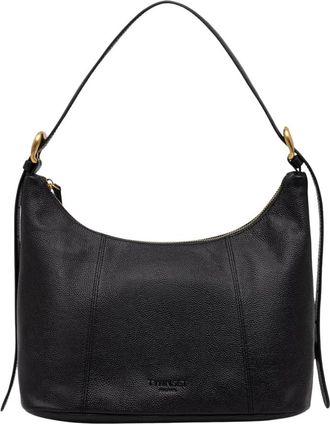 Twinset Verstelbare Leren Hobotas - Dames - Schoudertassen - Zwart - ONE Size - Leer - Tassen