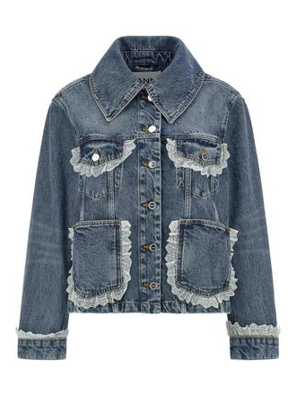 Ganni Denim and lace jacket