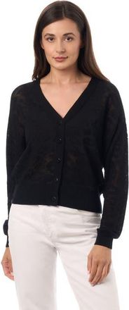 Equipment Leopard V-Neck Cardigan in Black at Nordstrom, Size Medium